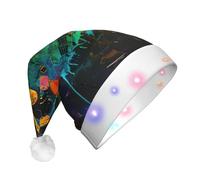 MyPiky Colorful Music Notes Print Christmas Led Hat For Men And Women Festive Halloween New Year Party Accessory