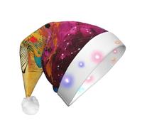 MyPiky Colorful Music Notes Print Christmas Led Hat For Men And Women Festive Halloween New Year Party Accessory