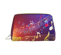 MyPiky Colorful Music Notes Print Cosmetic Bags,Leather Makeup Bag Small For Purse,Cosmetic Pouch,Toiletry Clutch For Women Travel, Colorful Music Notes1, One Size