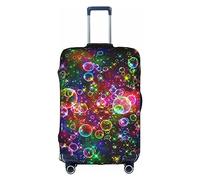 MyPiky Colorful Rainbow Stars Print Luggage Cover Suitcase Protector Travel Suitcase Cover For Kid And Adult Fits 18-32 Inch, White, XL
