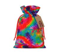 MyPiky Colorful Tie Dye Pattern Printing Christmas Drawstring Gift Bag For Xmas Birthday Holiday Party Presents Favors Bags