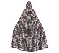 MyPiky Cute Colorful Sheep Cartoon Pattern Print Halloween Cloak Full Length Hooded Adults Unisex Cape For Cosplay Festivals