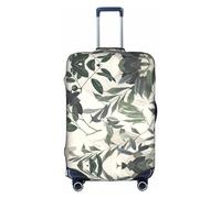 MyPiky Cute Palm Trees Leaves Print Luggage Cover Suitcase Cover Elastic Travel Luggage Cover Spandex Fits 45-78cm Luggage, White, Small, white( ), Small