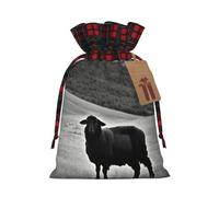MyPiky Cute Sheep Lamb Print Christmas Drawstring Gift Bags,Drawstring Bag,Xmas Christmas Bags Party Storage Bags Reusable