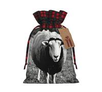 MyPiky Cute Sheep Lamb Print Christmas Drawstring Gift Bags,Drawstring Bag,Xmas Christmas Bags Party Storage Bags Reusable