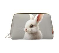 MyPiky Cute White Rabbit Print Cosmetic Bags,Leather Makeup Bag Small For Purse,Cosmetic Pouch,Toiletry Clutch For Women Travel, Cute White Rabbit, One Size