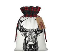MyPiky Deer Print Christmas Drawstring Gift Bags,Drawstring Bag,Xmas Christmas Bags Party Storage Bags Reusable