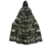 MyPiky Digital Camo Print Comfortable Versatile Adult Hooded Cloak Halloween Christmas Costume Accessory