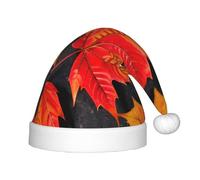 MyPiky Fall Red Leaves Print Christmas Elf 13.8in Hat For Santa Xmas Holiday Festive Party Gift Decorations