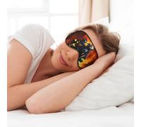MyPiky Firefighter Fireman Flame Print Soft Eye Mask for Sleep Mask Sleep Eye Mask for Women Men Sleeping Sleeping Travel, Black