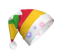 MyPiky Flag Of Myanmar Print Christmas Led Hat For Men And Women Festive Halloween New Year Party Accessory