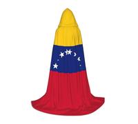 MyPiky Flag Of Venezuela Print Unisex Hooded Comfortable Cloak Gothic Halloween Cosplay Carnival Vampire Themes, Black, Medium