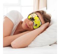 MyPiky Flying Bees Daisy Honeys Print Soft Eye Mask for Sleep Mask Sleep Eye Mask for Women Men Sleeping Sleeping Travel, Black
