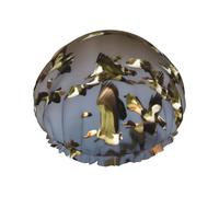 MyPiky Flying Wild Ducks Print Shower Cap,Elastic And Reusable Bath Hair Hat For Long Hair,Large Waterproof Shower Bonnet,For Women Men Kids