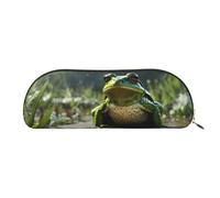 MyPiky Frog Leaves Print Receive Bag Makeup Bag Cosmetic Bags Travel Storage Bag Toiletry Receive Bags Pencil Case Pencil Bag, Frog Leaves, One Size