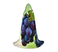 MyPiky Grape Print Unisex Hooded Comfortable Cloak Gothic Halloween Cosplay Carnival Vampire Themes, Black, S