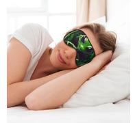 MyPiky Green Alien Print Soft Eye Mask for Sleep Mask Sleep Eye Mask for Women Men Sleeping Sleeping Travel, Black