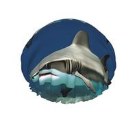 MyPiky Hammerhead Sharks Print Shower Cap,Elastic And Reusable Bath Hair Hat For Long Hair,Large Waterproof Shower Bonnet,For Women Men Kids
