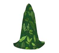 MyPiky Herb Plant Leaves Print Unisex Hooded Comfortable Cloak Gothic Halloween Cosplay Carnival Vampire Themes