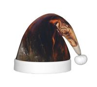 MyPiky Highland Cow Print Christmas Elf 13.8in Hat For Santa Xmas Holiday Festive Party Gift Decorations