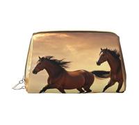 MyPiky Horse Stripes Pattern Print Cosmetic Bags,Leather Makeup Bag Small For Purse,Cosmetic Pouch,Toiletry Clutch For Women Travel, Horse Stripes Pattern, One Size