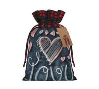 MyPiky I Love You Words With Hearts Print Christmas Drawstring Gift Bags,Drawstring Bag,Xmas Christmas Bags Party Storage Bags Reusable