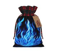 MyPiky Indigo Flame Print Print Christmas Drawstring Gift Bags,Drawstring Bag,Xmas Christmas Bags Party Storage Bags Reusable
