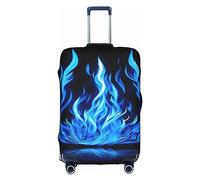 MyPiky Indigo Flame Print Print Luggage Cover Suitcase Protector Travel Suitcase Cover For Kid And Adult Fits 18-32 Inch, White, M