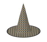 MyPiky Lisbon Tram Print Carnival Halloween Witch Hat Costume Lightweight Cap For Parties Cosplay
