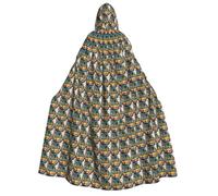 MyPiky Lisbon Tram Print Comfortable Versatile Adult Hooded Cloak Halloween Christmas Costume Accessory