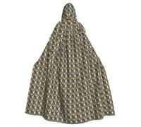 MyPiky Lisbon Tram Print Halloween Cloak Full Length Hooded Adults Unisex Cape For Cosplay Festivals
