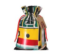 MyPiky Lisbon Tram Printing Christmas Drawstring Gift Bag For Xmas Birthday Holiday Party Presents Favors Bags