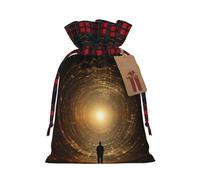 MyPiky Magic Space Print Christmas Drawstring Gift Bags,Drawstring Bag,Xmas Christmas Bags Party Storage Bags Reusable