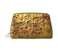 MyPiky Music Notes Print Leather Makeup Bag Small Cosmetic Bag for Women Cosmetic Organizer Bag Music Note One Size Fits All Music Note One Size, Musical Note, Taglia Unica