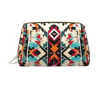 MyPiky Native American Pattern Print Cosmetic Bags,Leather Makeup Bag Small For Purse,Cosmetic Pouch,Toiletry Clutch For Women Travel, Native American Pattern, One Size
