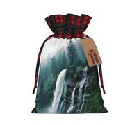 MyPiky Natural Wonders Print Christmas Drawstring Gift Bags,Drawstring Bag,Xmas Christmas Bags Party Storage Bags Reusable