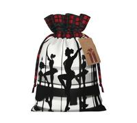 MyPiky New Love Gymnastics Print Christmas Drawstring Gift Bags,Drawstring Bag,Xmas Christmas Bags Party Storage Bags Reusable