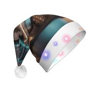 MyPiky New York Manhattan Bridge Night Print Christmas Led Hat For Men And Women Festive Halloween New Year Party Accessory