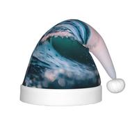 MyPiky Ocean Waves Print Christmas Elf 13.8in Hat For Santa Xmas Holiday Festive Party Gift Decorations
