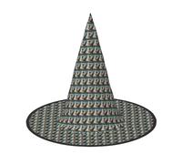 MyPiky Old Viking Boat Print Carnival Halloween Witch Hat Costume Lightweight Cap For Parties Cosplay