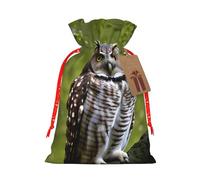 MyPiky Owl Tree Branches Printing Christmas Drawstring Gift Bag For Xmas Birthday Holiday Party Presents Favors Bags