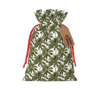 MyPiky Palm Tree Printing Christmas Drawstring Gift Bag For Xmas Birthday Holiday Party Presents Favors Bags