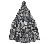 MyPiky Pebble Stone Pattern Print Halloween Cloak Full Length Hooded Adults Unisex Cape For Cosplay Festivals