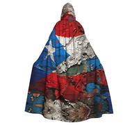 MyPiky Puerto Rico Wallpaper Flag Print Halloween Cloak Full Length Hooded Adults Unisex Cape For Cosplay Festivals