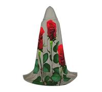 MyPiky Red Rose Flowers 1 Print Unisex Hooded Comfortable Cloak Gothic Halloween Cosplay Carnival Vampire Themes