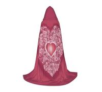 MyPiky Romantic Heart Print Unisex Hooded Comfortable Cloak Gothic Halloween Cosplay Carnival Vampire Themes