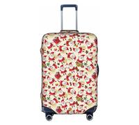MyPiky Santa Claus Print Elastic Luggage Cover Cartoon Christmas Travel Luggage Protector Spandex Fit for 18-28 Inch Luggage, White, Large, White, L