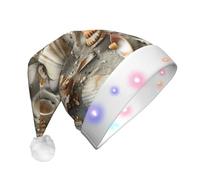 MyPiky Seashells Sand Print Christmas Led Hat For Men And Women Festive Halloween New Year Party Accessory