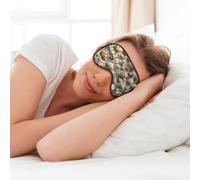 MyPiky Seashells Sand Print Soft Eye Mask for Sleep Mask Sleep Eye Mask for Women Men Sleeping Sleeping Travel, Black
