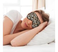 MyPiky Seashells Sand Print Soft Eye Mask for Sleep Mask Sleep Eye Mask for Women Men Sleeping Sleeping Travel, Black